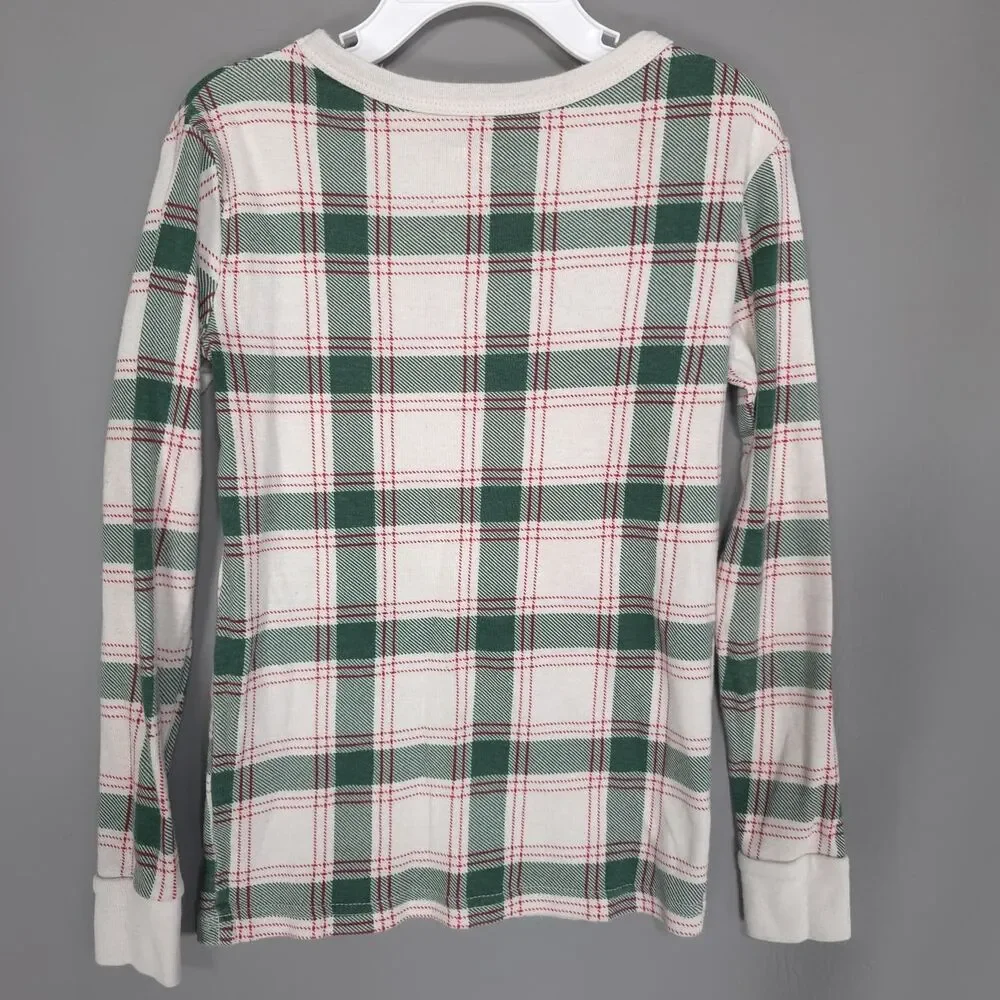 WONDERSHOP Kids Unisex Pajama Set‎ 8 at Target 100% Cotton Plaid Check Green Red